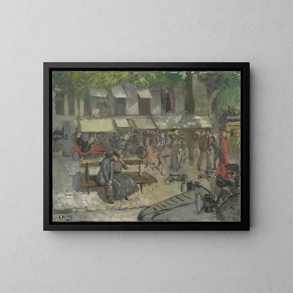 Escena de una calle en París - Christian Krohg — cuadro enmarcado en la pared