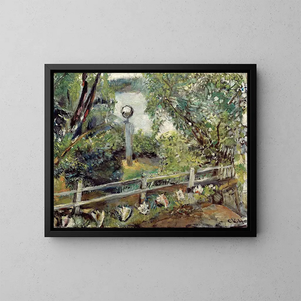 El jardín con la bola de cristal - Christian Krohg — cuadro enmarcado en la pared