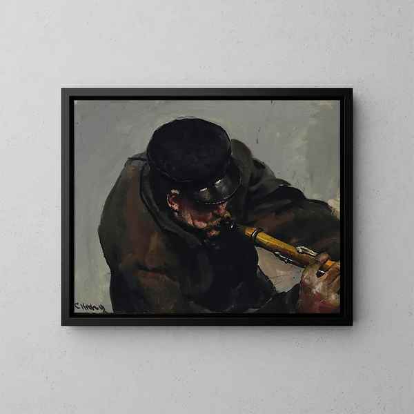 El Músico - Christian Krohg — cuadro enmarcado en la pared