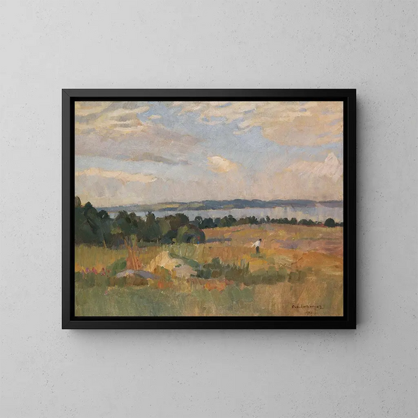 Autumnal atmosphere painting by Lake Constance - Christian Landenberger — framed artwork on a wall