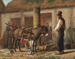 Christian Olavius Zeuthen - Grdeksterir med figurer og dyr omkring vandtruget.webp