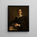 Autorretrato sosteniendo un retrato en miniatura del príncipe de Liechtenstein - Christian Seybold — cuadro enmarcado en la pared