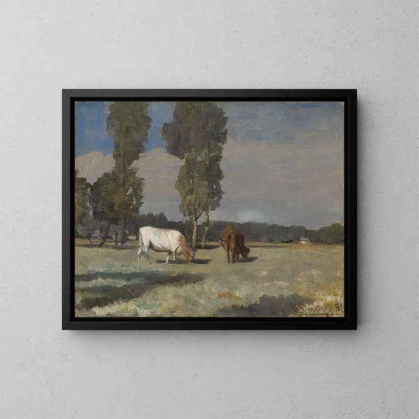 Paisaje francés con ganado - Christian Skredsvig — cuadro enmarcado en la pared