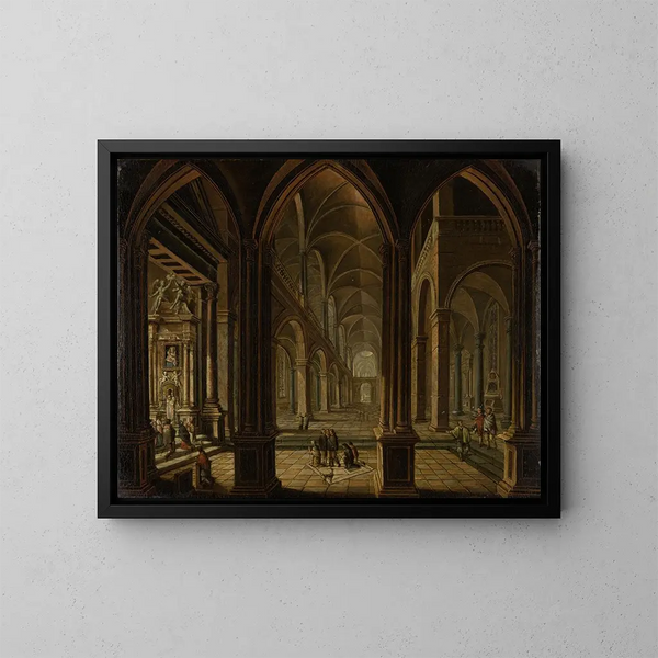 Interior de iglesia - Christian Stöcklin — cuadro enmarcado en la pared