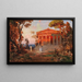 Ideal landscape painting with temple - Christian Wilberg — framed artwork on a wall