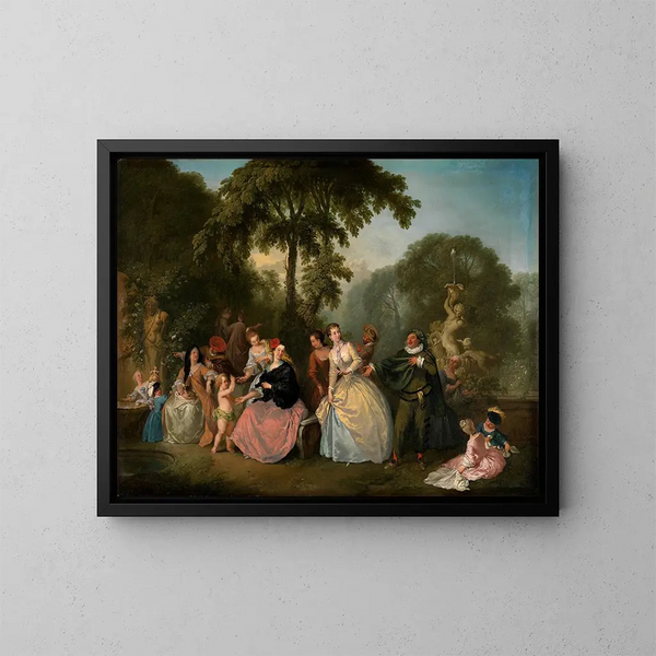 Society in the Park - Christian Wilhelm Ernst Dietrich — framed artwork on a wall