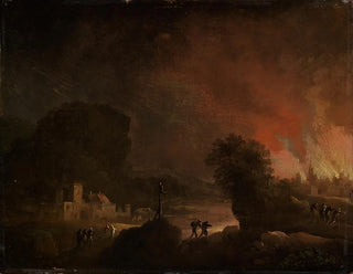 Christian Wilhelm Ernst Dietrich - Nchtliche Landschaft mit brennender Stadt.webp