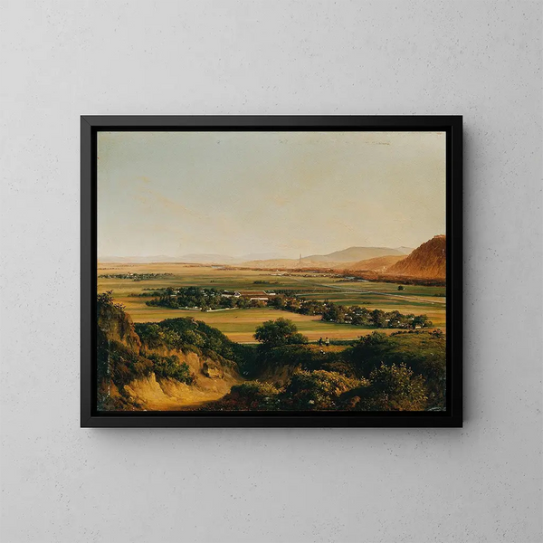 View of Vienna from Bisamberg - Christian von Plattensteiner — framed artwork on a wall
