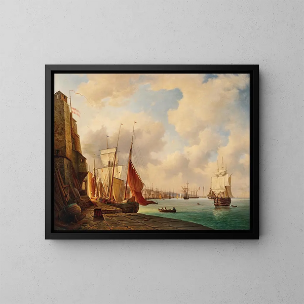The Port of Trieste - Christian von Plattensteiner — framed artwork on a wall