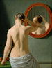 Una mujer desnuda peinándose frente a un espejo - Christoffer Wilhelm Eckersberg — vista de la obra