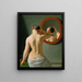 Una mujer desnuda peinándose frente a un espejo - Christoffer Wilhelm Eckersberg — cuadro enmarcado en la pared