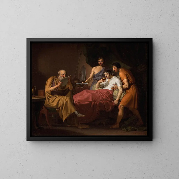 Alexandre el Grande en su lecho de muerte - Christoffer Wilhelm Eckersberg — cuadro enmarcado en la pared