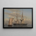 Una goélette naval estadounidense en ancla mientras sus velas se secan - Christoffer Wilhelm Eckersberg — cuadro enmarcado en la pared