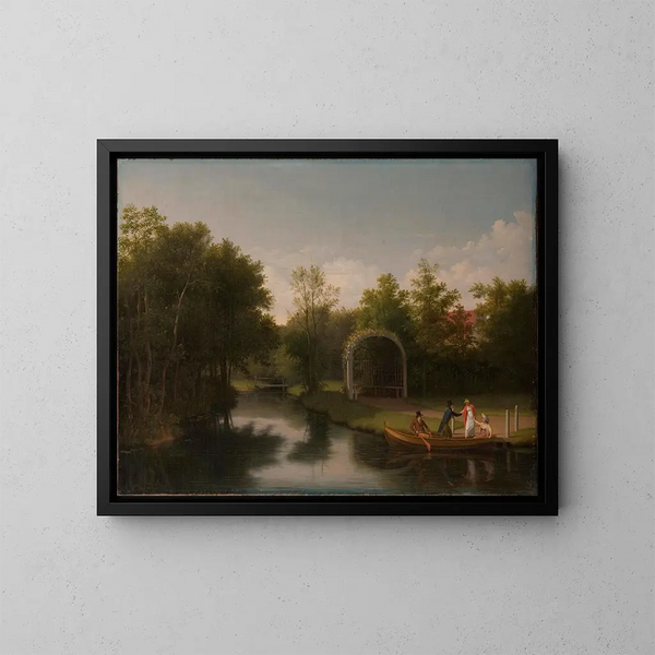 Aire de repos dans le parc du manoir de Sanderumgrd - Christoffer Wilhelm Eckersberg — cuadro enmarcado en la pared