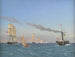 Christian VIII a bordo de su vapor observando las maniobras de un escuadrón cerca de Copenhague - Christoffer Wilhelm Eckersberg — vista de la obra