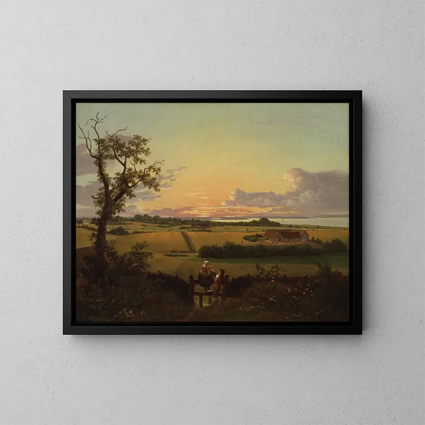 Paisaje con un paso, la isla de Mn - Christoffer Wilhelm Eckersberg — cuadro enmarcado en la pared