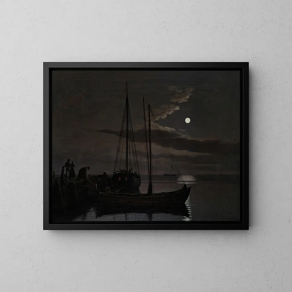 Imagen de la luz de la luna - Christoffer Wilhelm Eckersberg — cuadro enmarcado en la pared