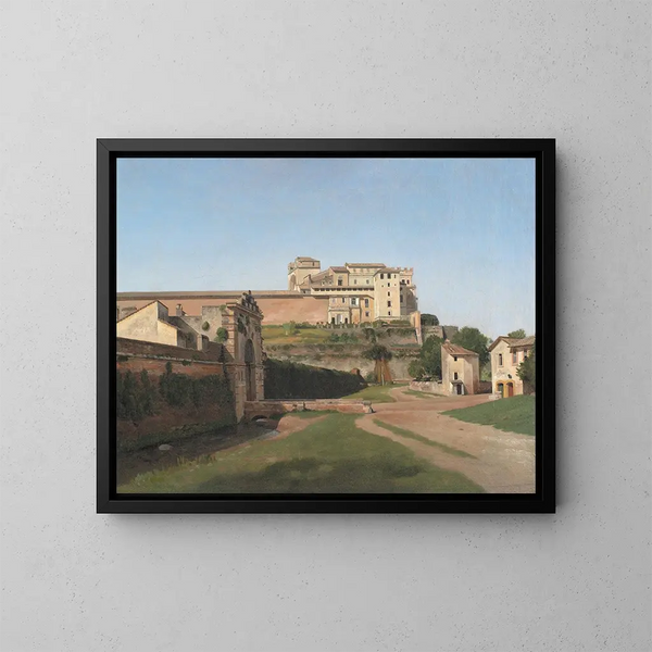Porta Angelica y parte del Vaticano - Christoffer Wilhelm Eckersberg — cuadro enmarcado en la pared