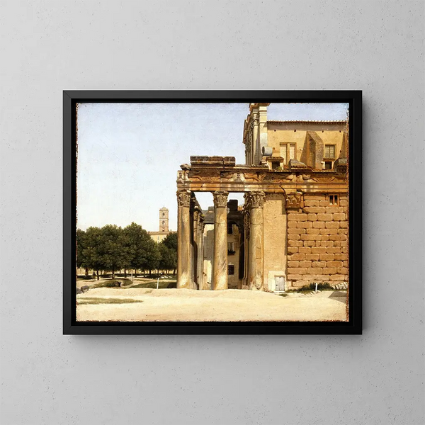 Vista de la Vía Sacra en Roma - Christoffer Wilhelm Eckersberg — cuadro enmarcado en la pared