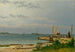 Vista hacia Koster desde el muelle en Kallehave - Christoffer Wilhelm Eckersberg — vista de la obra