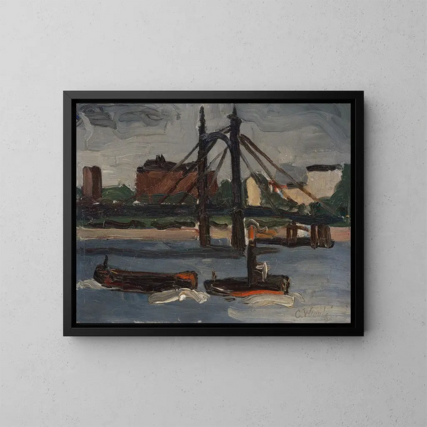 La Tamise en Battersea - Christopher Wood — cuadro enmarcado en la pared
