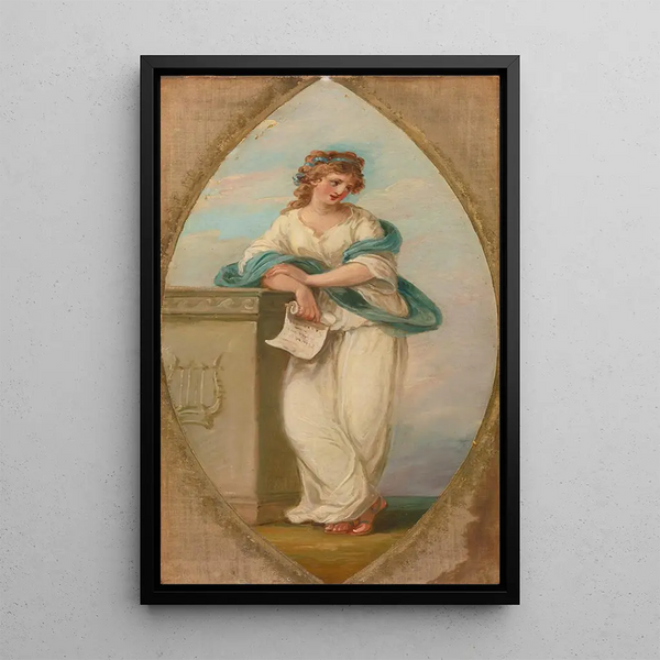 Muse con un pergamino - Círculo de Angelica Kauffmann — cuadro enmarcado en la pared
