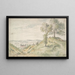 Figures sur une colline regardant un château - Cercle de Gillis Neyts — framed artwork on a wall