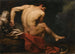 Un guerrero desnudo sentado sobre una roca junto a su escudo y su casco con plumas - Círculo de Jean-Germain Drouais — vista de la obra