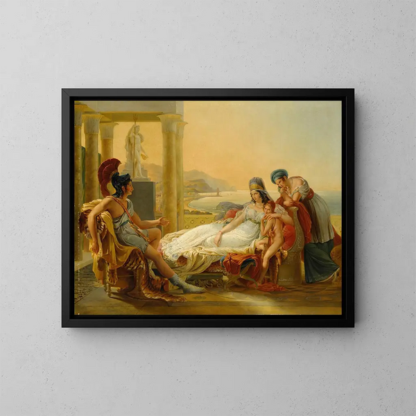 Eneida narrando las desgracias de Troya a Dido - Círculo de Pierre-Narcisse Guérin — cuadro enmarcado en la pared