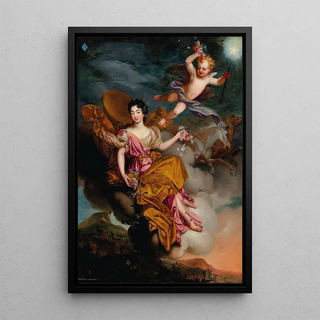 Circle of Pierre Mignard - Portrait of Mademoiselle de la Force as Flora in a landscape with putti.webp