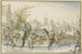 Paisaje de invierno en primer plano, dos trineos tirados por caballos - Claes Janszoon Visscher I — vista de la obra