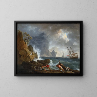 ClaudeJoseph Vernet - An Italian Harbour in Stormy Weather.webp
