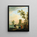 Pescadores al amanecer - Claude-Joseph Vernet — cuadro enmarcado en la pared