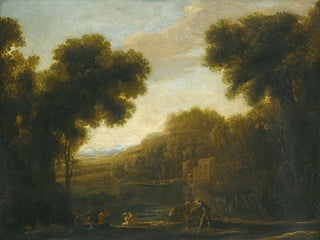 Claude Lorrain - A River Landscape With Travellers On The Bank.webp