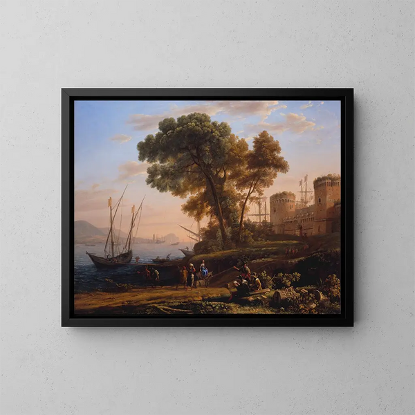 Un artista estudiando al aire libre - Claude Lorrain — cuadro enmarcado en la pared