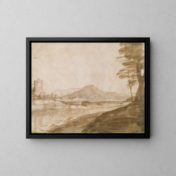 Paisaje - Claude Lorrain — cuadro enmarcado en la pared