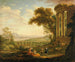 Paisaje con sátiro y ninfa - Claude Lorrain — vista de la obra