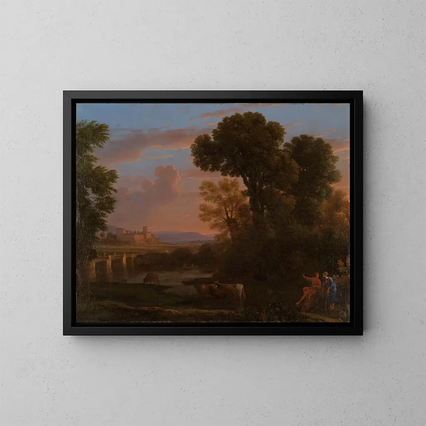 Paisaje pastoral - Claude Lorrain — cuadro enmarcado en la pared