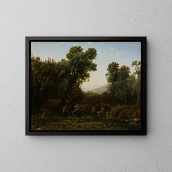 La Fuite en Égypte - Claude Lorrain — cuadro enmarcado en la pared