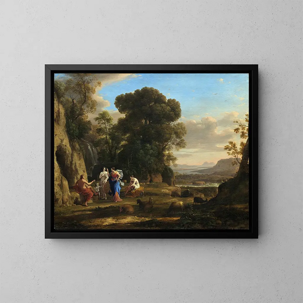 El Juicio de Paris - Claude Lorrain — cuadro enmarcado en la pared