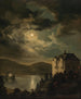 la atmósfera a la luz de la luna sobre el castillo de Freyenthurn con vista a Loretto - Clementine von Rainer — vista de la obra