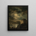 la atmósfera a la luz de la luna sobre el castillo de Freyenthurn con vista a Loretto - Clementine von Rainer — cuadro enmarcado en la pared