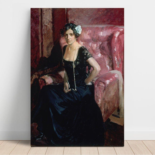 Reproducción del cuadro Clotilde en vestido de noche - Joaquín Sorolla