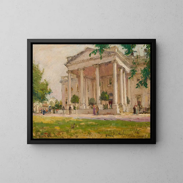 Portico north of the White House, Washington DC - Colin Campbell Cooper — framed artwork on a wall