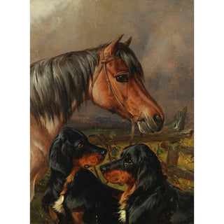 Colin Graeme Roe - A horse and two Gordon Setters.webp