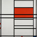 Composición de rojo y blanco no 1 Composición no 4 con rojo y azul - Piet Mondrian — presentado en un interior
