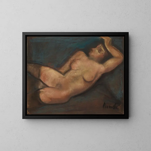 Nude lying with arm above the head - Constant Permeke — framed artwork on a wall