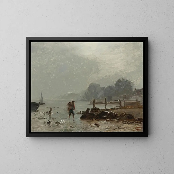 Pescador - Constant Troyon — cuadro enmarcado en la pared