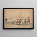 Four oxen pulling a plow - Constant Troyon — framed artwork on a wall