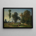 View of La Ferté-Saint-Aubin near Orléans - Constant Troyon — framed artwork on a wall
